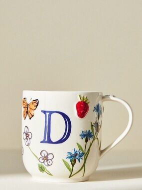 Anthropologie Monarch Monogram “D” Mug New Sold Out Online